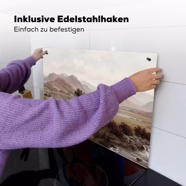 Berglandschap - Meer - Bergen - Vallei - Klassiek Inductie beschemer met haakjes klein -ky-ophangen-de