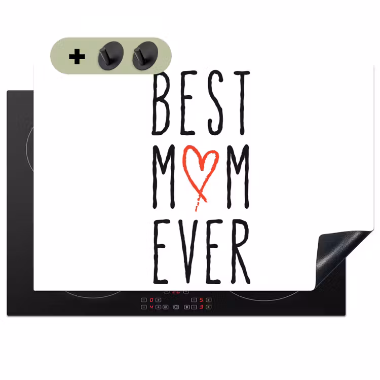 2-in-1 Herdabdeckplatte & Spritzschutz - Beste Mutter aller Zeiten - Sprichwörter - Mutter - Zitate - Best mom ever - Spreuken - Mama - Quotes Inductie beschemer met haakjes klein