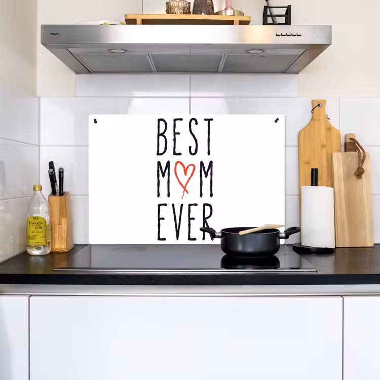 2-in-1 Herdabdeckplatte & Spritzschutz - Beste Mutter aller Zeiten - Sprichwörter - Mutter - Zitate - Best mom ever - Spreuken - Mama - Quotes Inductie beschemer met haakjes klein