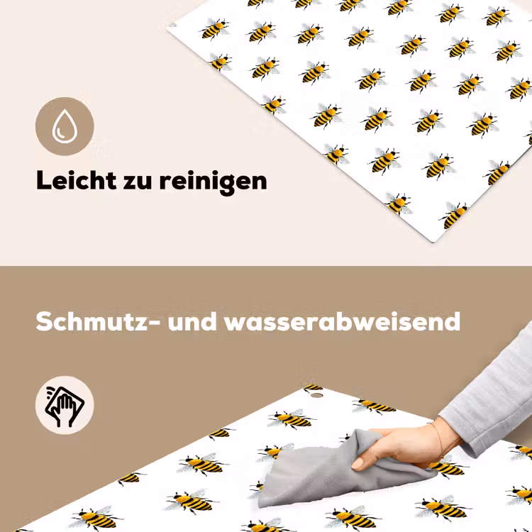 Bijen - Tijdloos - Wit Inductie beschemer met haakjes klein 777 -ky-schoon-de