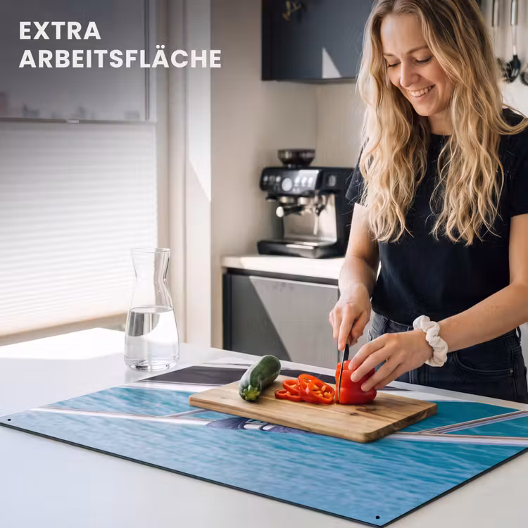 Bikini - Reling - Zee - Zomer - Blauw Inductie beschemer met haakjes klein -ky-usp-de