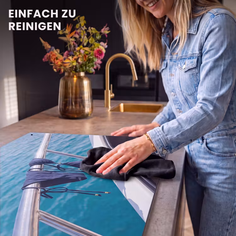 Bikini - Reling - Zee - Zomer - Blauw Inductie beschemer met haakjes klein -ky-schoon-de