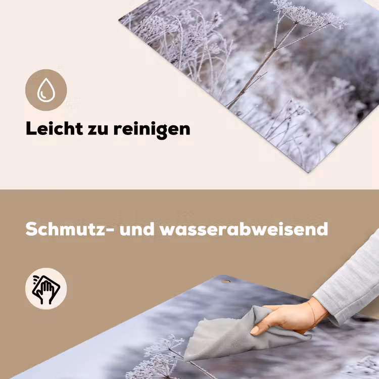 Schermbloem - Rijp - Kristallen - Winter - Delicaat Inductie beschemer met haakjes klein -ky-schoon-de