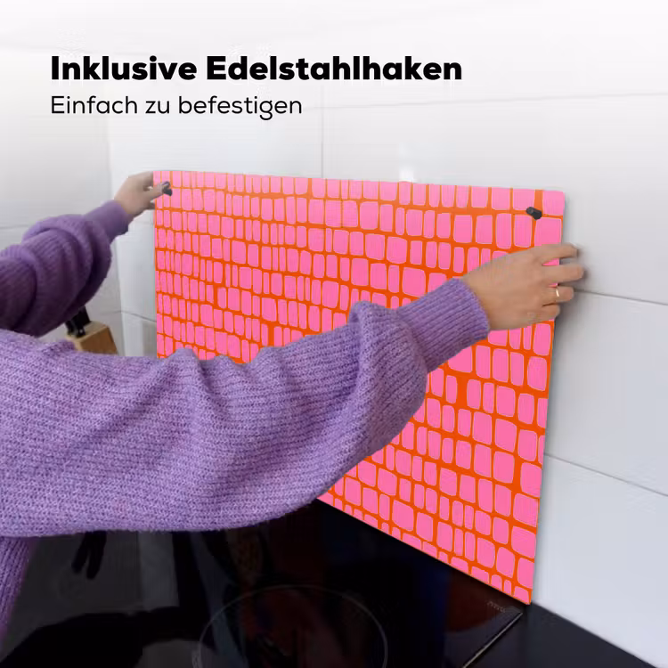 Organisch - Raster - Roze Inductie beschemer met haakjes klein 777 -ky-ophangen-de