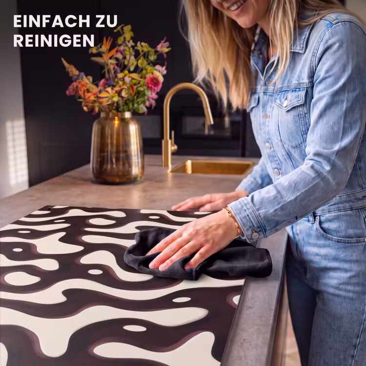 2-in-1 Herdabdeckplatte & Spritzschutz - Bio - Kraftvoll - Braun - Organisch - Krachtig - Bruin Inductie beschemer met haakjes klein 777