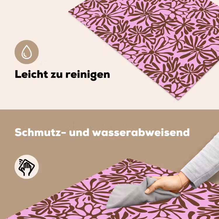 Organisch - Patroon - Roze Inductie beschemer met haakjes klein 777 -ky-schoon-de