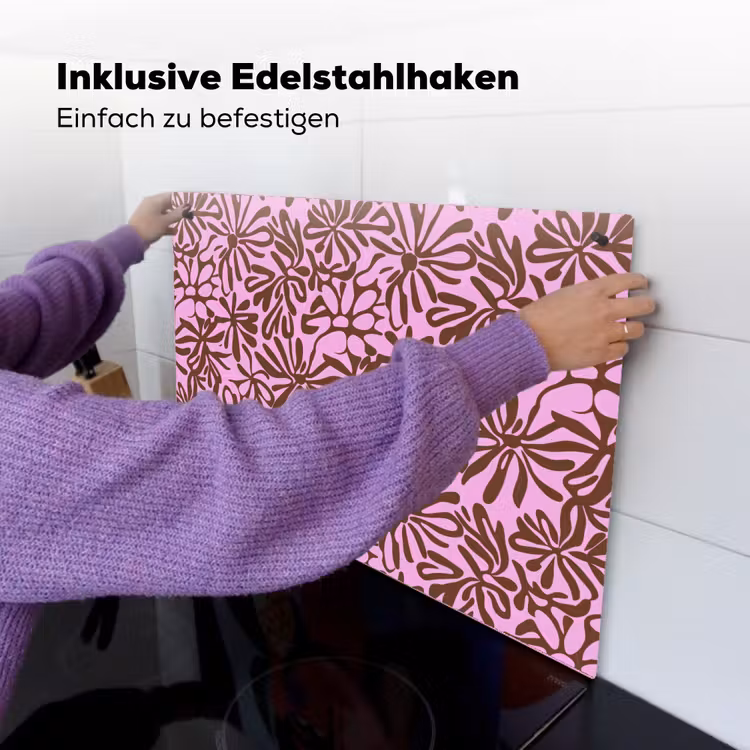 Organisch - Patroon - Roze Inductie beschemer met haakjes klein 777 -ky-ophangen-de
