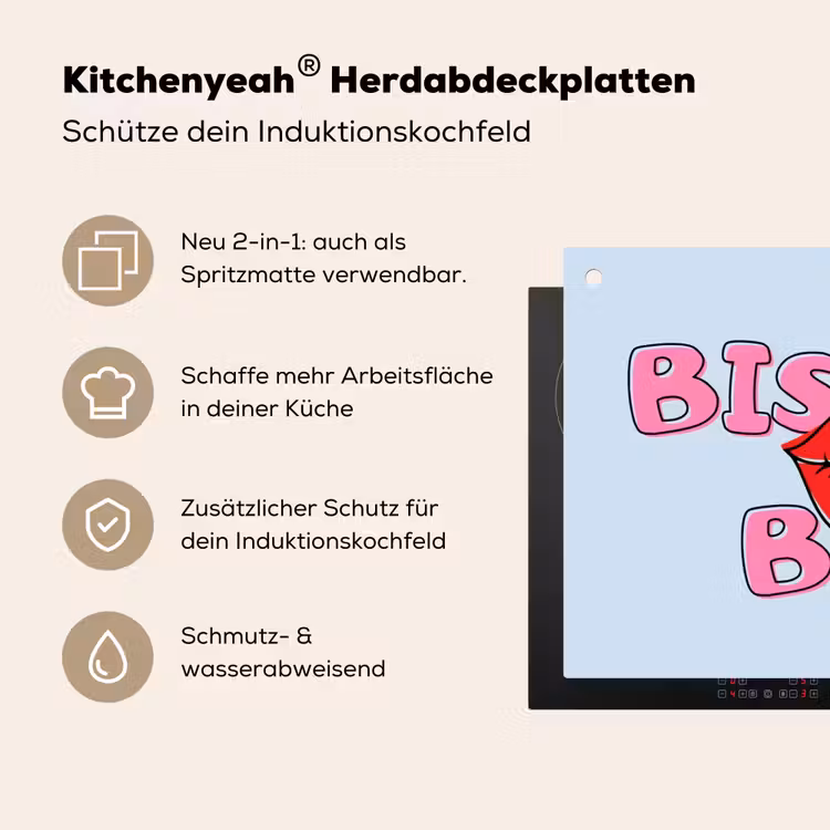 Bisou - Blauw - Roze - Lippen Inductie beschemer met haakjes klein -ky-usp-de