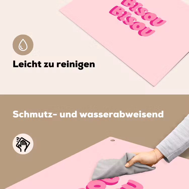 Bisou - Roze - Dikke letters Inductie beschemer met haakjes klein -ky-schoon-de