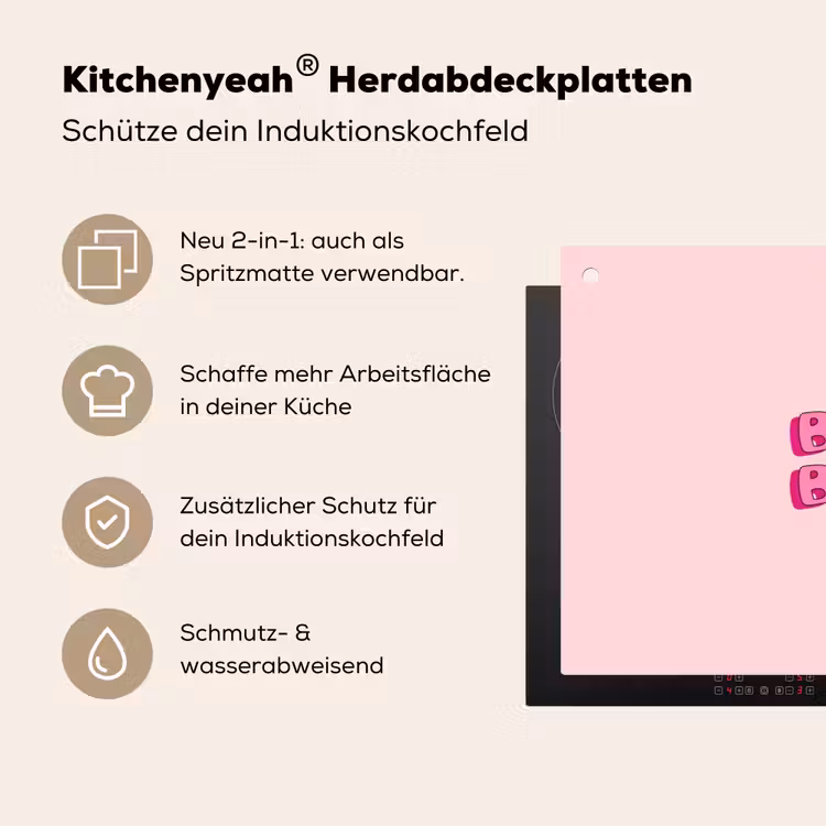 Bisou - Roze - Schaduw Inductie beschemer met haakjes klein -ky-usp-de