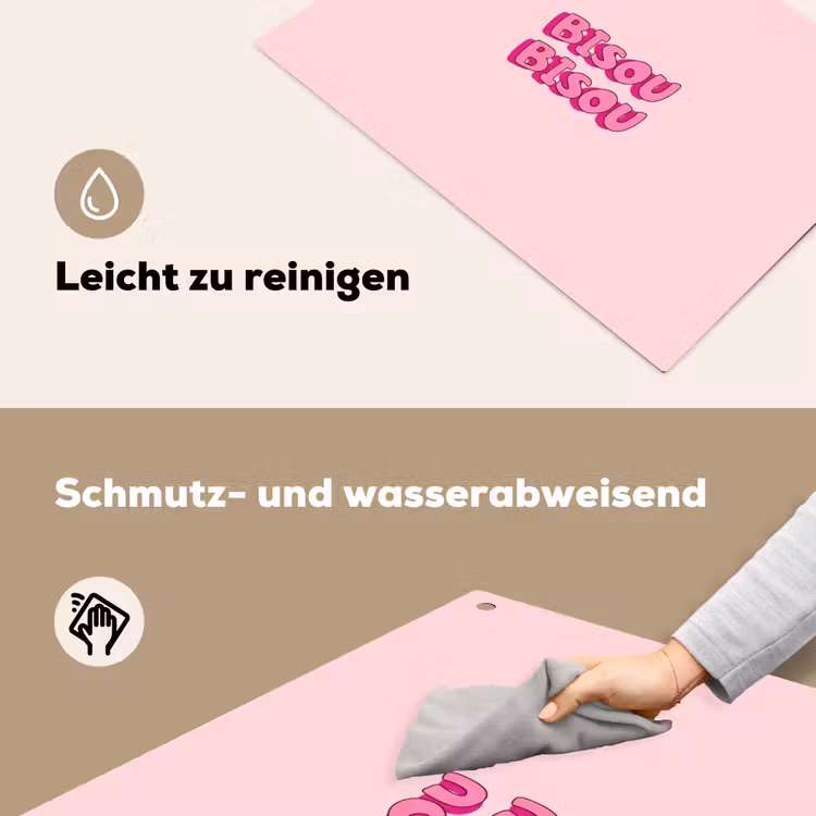 Bisou - Roze - Schaduw Inductie beschemer met haakjes klein -ky-schoon-de
