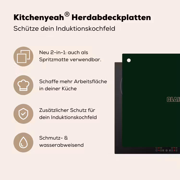 BLAH BLAH BLAH - Mond - Groen Inductie beschemer met haakjes klein -ky-usp-de