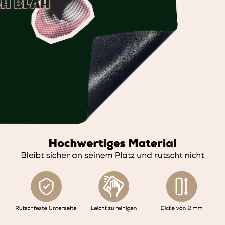 BLAH BLAH BLAH - Mond - Groen Inductie beschemer met haakjes klein -ky-onderkant-de