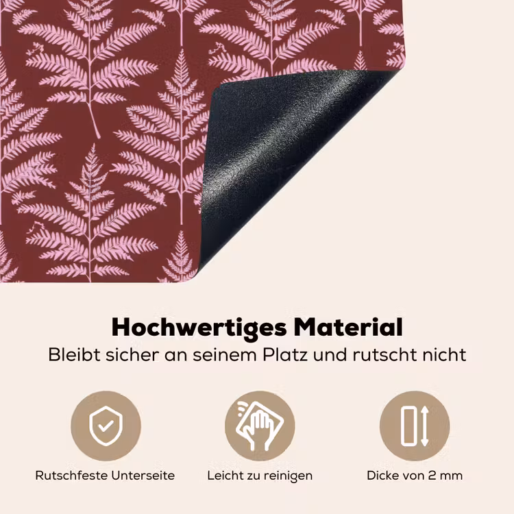 Blad - Patroon - Paars Inductie beschemer met haakjes klein 777 -ky-onderkant-de