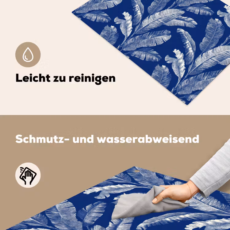 Blad - Palm - Blauw Inductie beschemer met haakjes klein 777 -ky-schoon-de