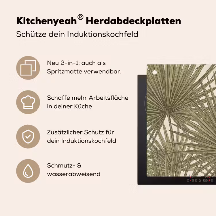 Blad - Tropisch - Patroon - Natuur - Groen Inductie beschemer met haakjes klein -ky-usp-de