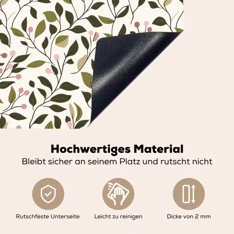 Bladeren - Bessen - Roze Inductie beschemer met haakjes klein 777 -ky-onderkant-de