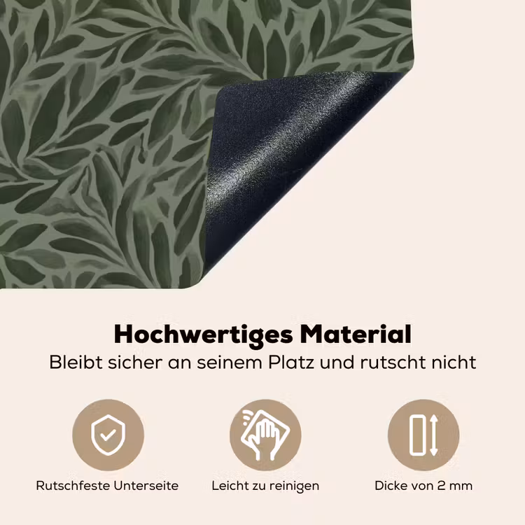 Bladeren - Organisch - Groen Inductie beschemer met haakjes klein 777 -ky-onderkant-de