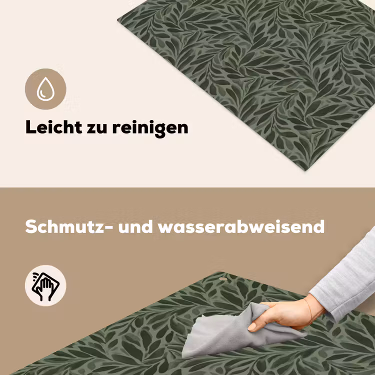 Bladeren - Organisch - Groen Inductie beschemer met haakjes klein 777 -ky-schoon-de