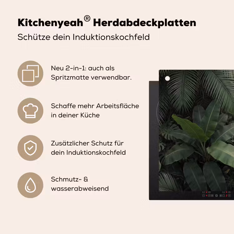 Bladeren - Groen - Tropisch - Natuur Inductie beschemer met haakjes klein -ky-usp-de