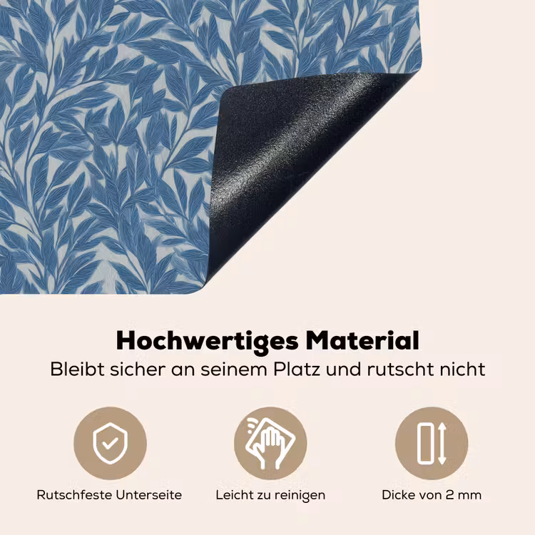 Bladeren - Klassiek - Patroon - Donkerblauw - Vintage Inductie beschemer met haakjes klein 777 -ky-onderkant-de