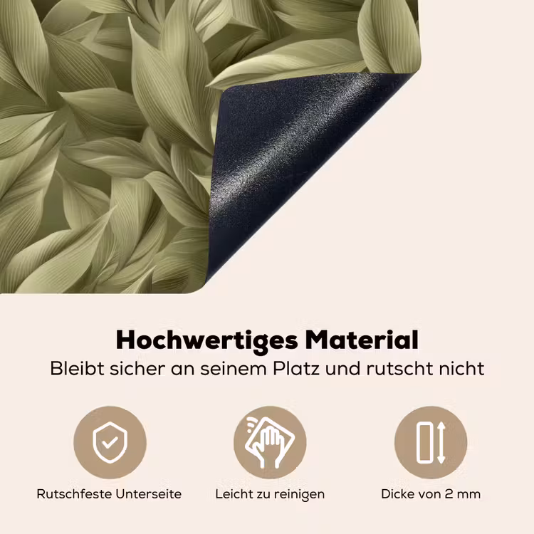 Bladeren - Modern - Groen Inductie beschemer met haakjes klein 777 -ky-onderkant-de