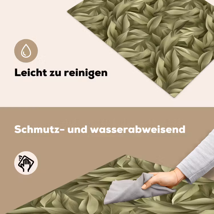 Bladeren - Modern - Groen Inductie beschemer met haakjes klein 777 -ky-schoon-de