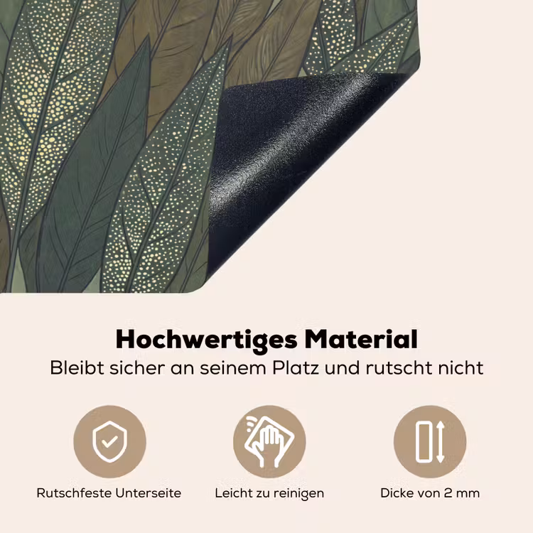 Bladeren - Patroon - Gestippeld - Natuur - Groen Inductie beschemer met haakjes klein -ky-onderkant-de