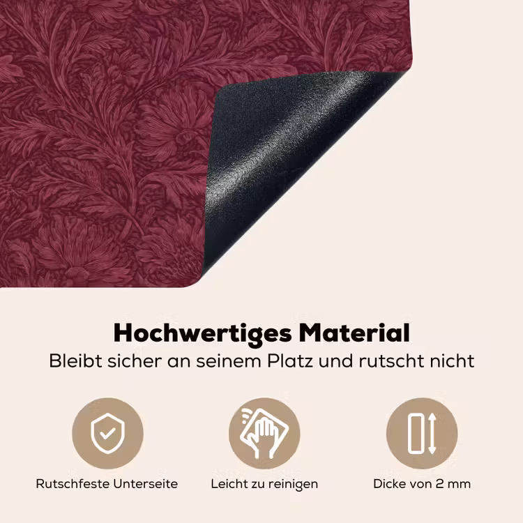 Bladeren - Patroon - Paars Inductie beschemer met haakjes klein 777 -ky-onderkant-de