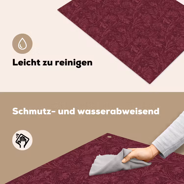 Bladeren - Patroon - Paars Inductie beschemer met haakjes klein 777 -ky-schoon-de