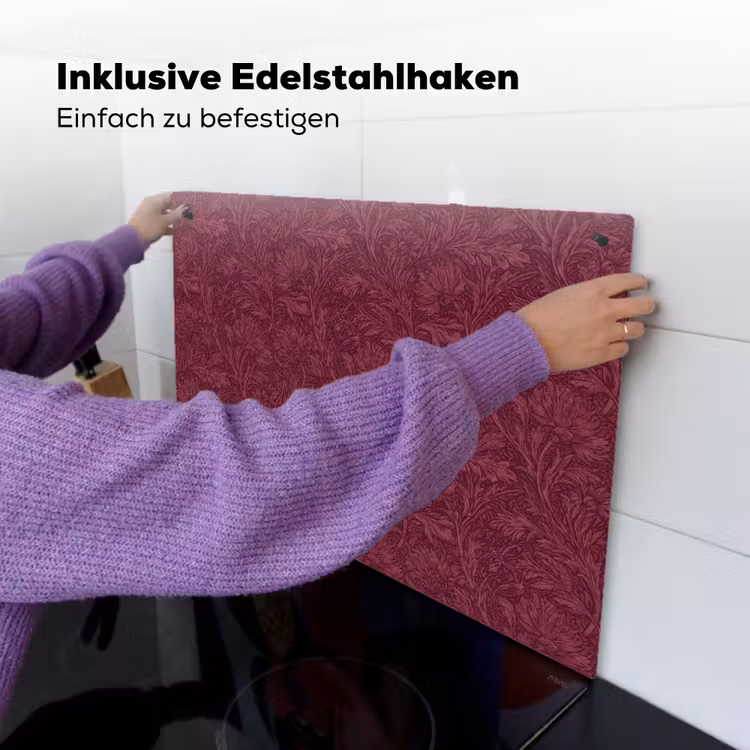 Bladeren - Patroon - Paars Inductie beschemer met haakjes klein 777 -ky-ophangen-de