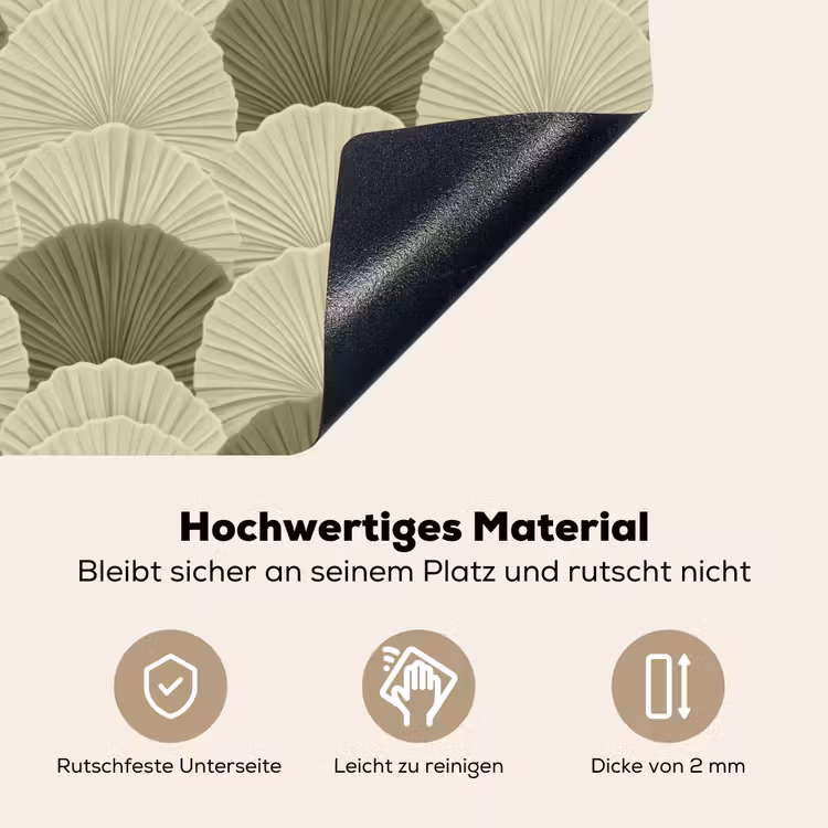 Bladeren - Structuur - Groen Inductie beschemer met haakjes klein 777 -ky-onderkant-de