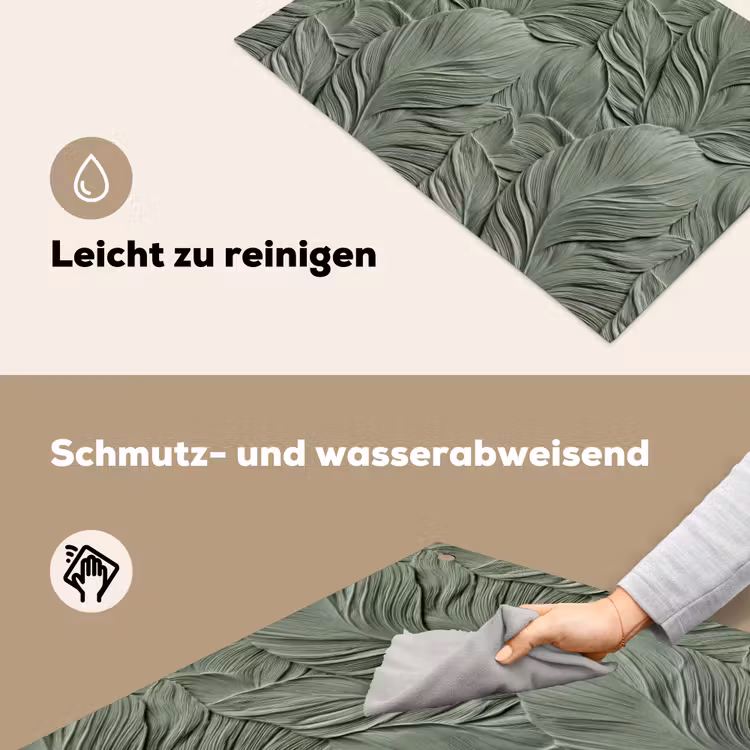 Bladeren - Textuur - Groen Inductie beschemer met haakjes klein 777 -ky-schoon-de