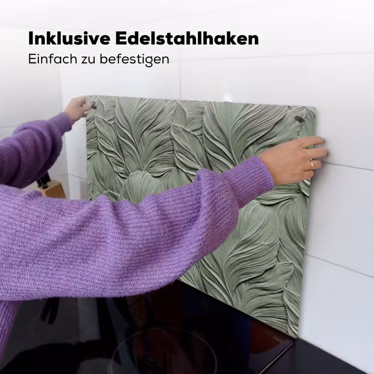 Bladeren - Textuur - Groen Inductie beschemer met haakjes klein 777 -ky-ophangen-de
