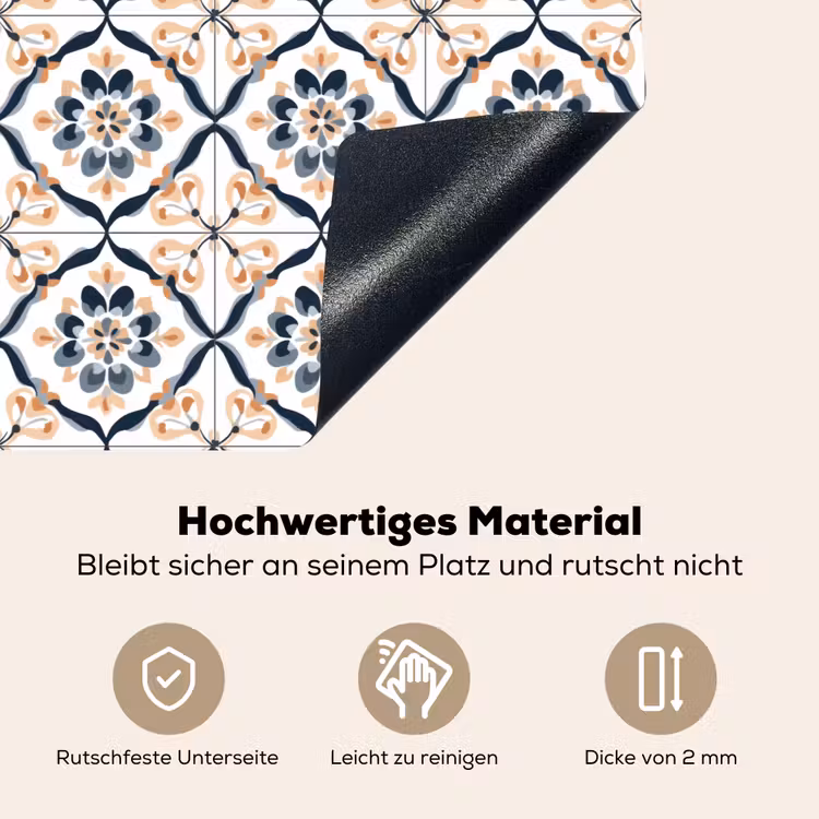 Bladvorm - Patroon - Kleurrijk Inductie beschemer met haakjes klein 777 -ky-onderkant-de