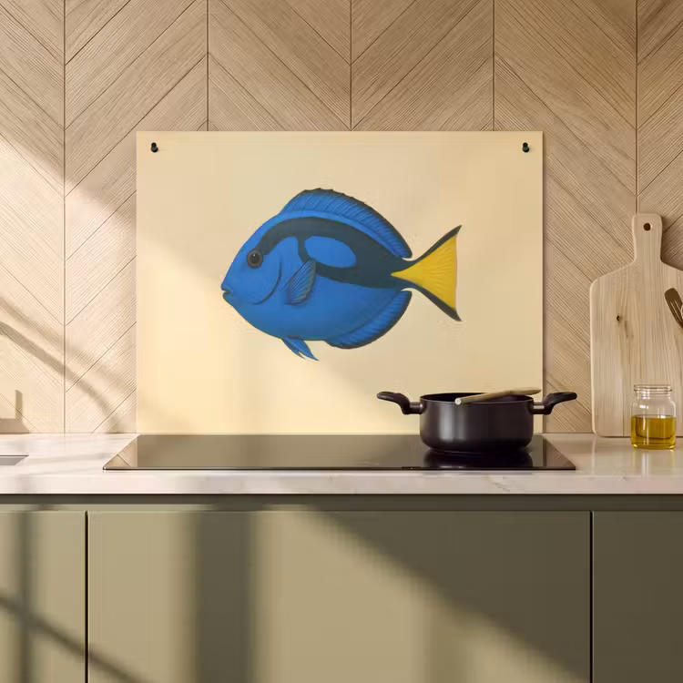 2-in-1 Herdabdeckplatte & Spritzschutz - Blau - Dory - Fisch - Schwanzflosse - Blauw - Dory - Vis - Staartvin Inductie beschemer met haakjes klein