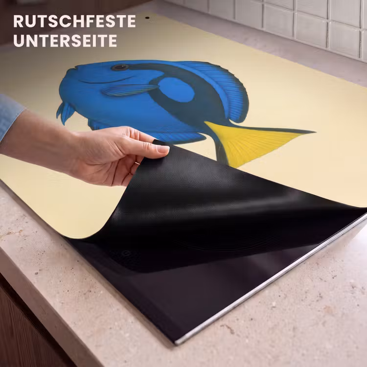 2-in-1 Herdabdeckplatte & Spritzschutz - Blau - Dory - Fisch - Schwanzflosse - Blauw - Dory - Vis - Staartvin Inductie beschemer met haakjes klein