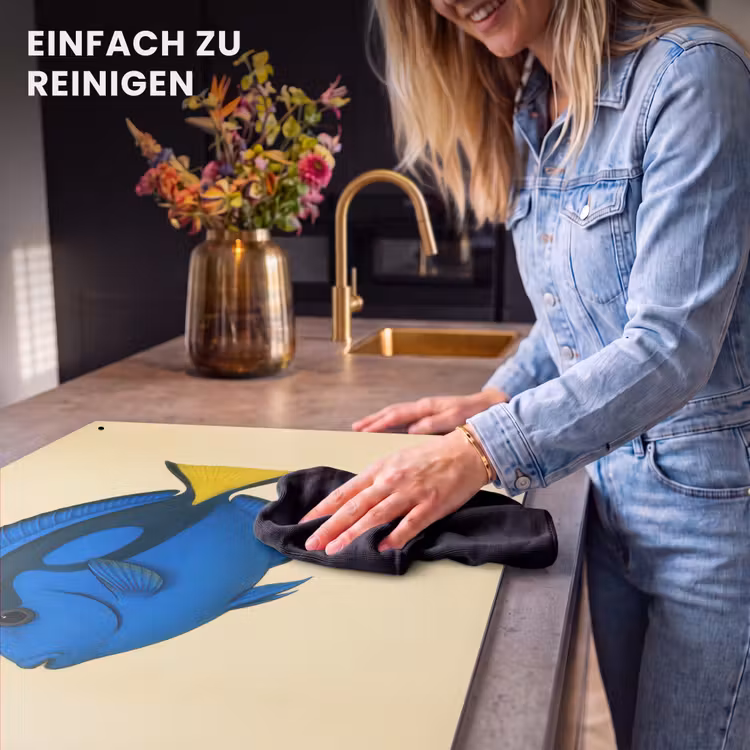 2-in-1 Herdabdeckplatte & Spritzschutz - Blau - Dory - Fisch - Schwanzflosse - Blauw - Dory - Vis - Staartvin Inductie beschemer met haakjes klein