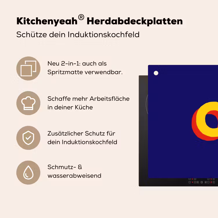 Blauw - Geel - OH - Schaduw Inductie beschemer met haakjes klein -ky-usp-de
