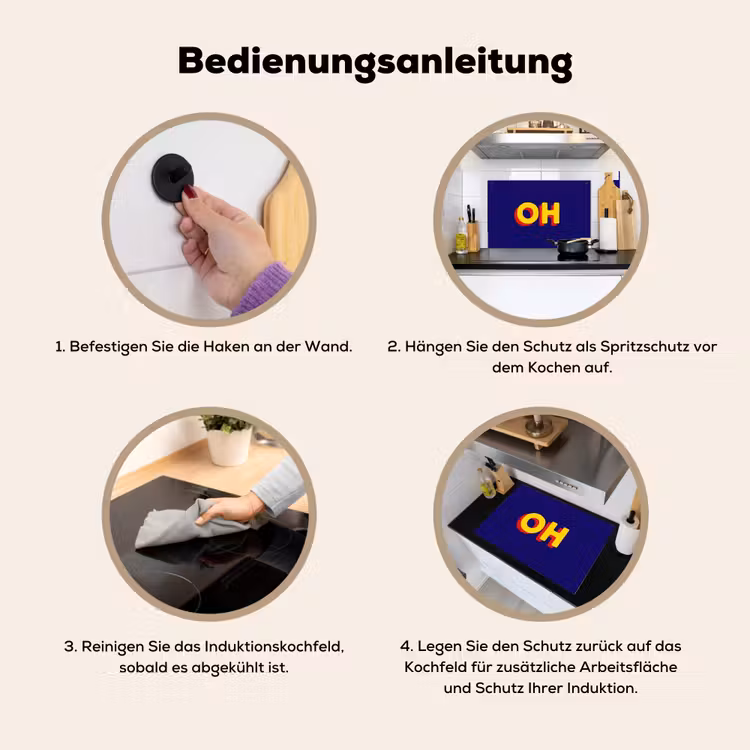 Blauw - Geel - OH - Schaduw Inductie beschemer met haakjes klein -ky-gebruik-de