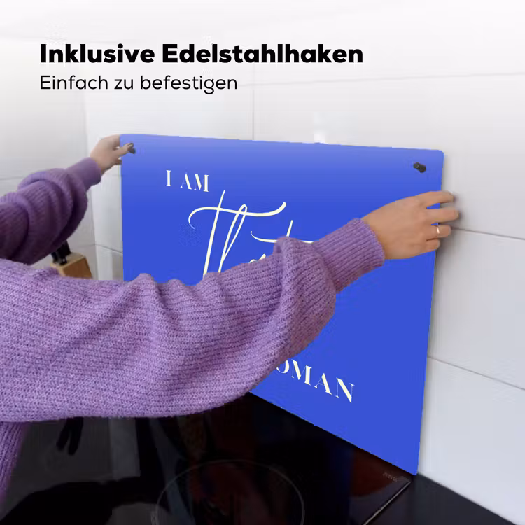 Blauw - I am that woman - Sierlijk - Minimalistisch Inductie beschemer met haakjes klein -ky-ophangen-de