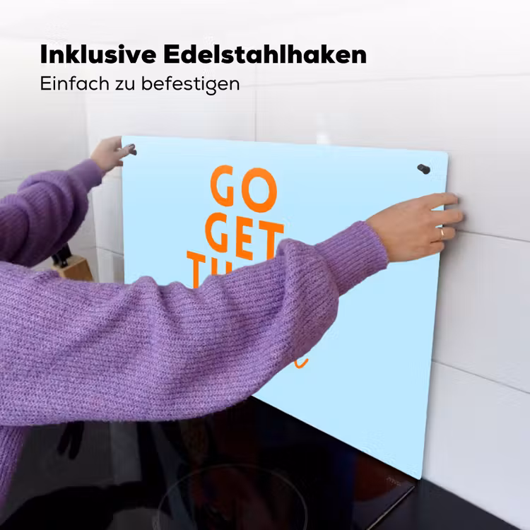 Blauw - Oranje - Tekst Inductie beschemer met haakjes klein -ky-ophangen-de