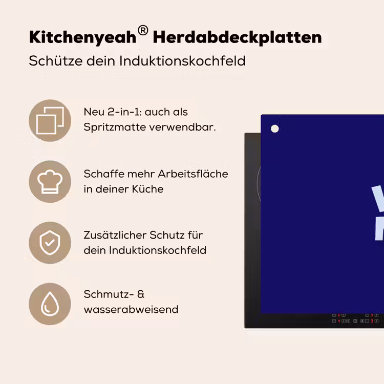 Blauw - Why not - Minimalistisch Inductie beschemer met haakjes klein -ky-usp-de