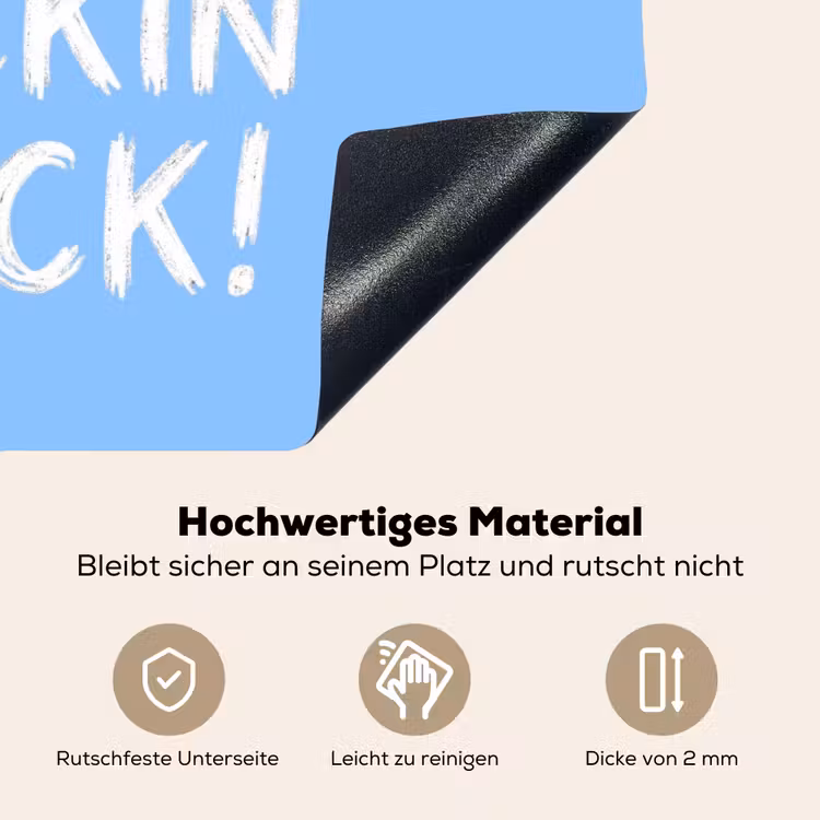 Blauw - Wit - You fuckin rock Inductie beschemer met haakjes klein -ky-onderkant-de