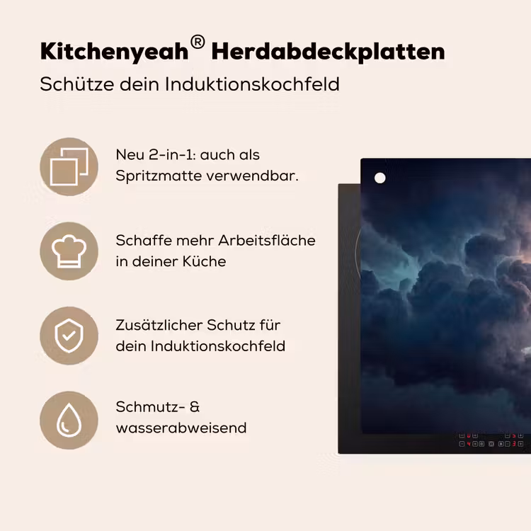 Bliksem - Storm - Natuur - Donker Inductie beschemer met haakjes klein -ky-usp-de
