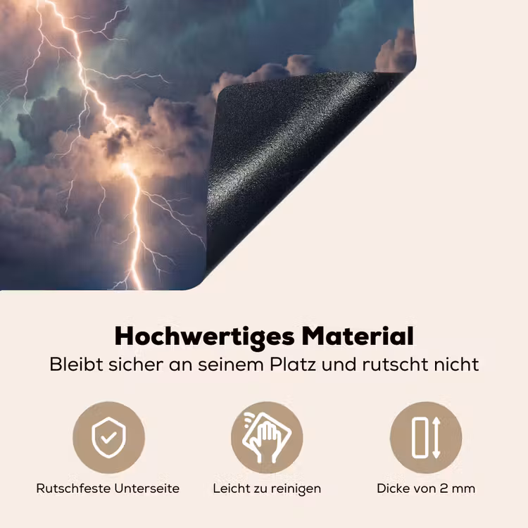 Bliksem - Storm - Natuur - Donker Inductie beschemer met haakjes klein -ky-onderkant-de