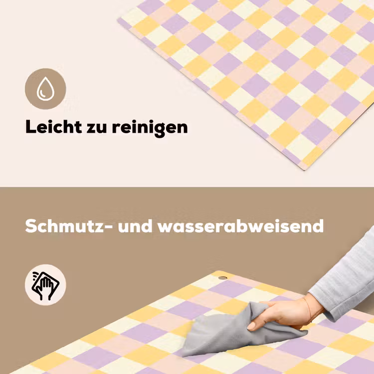 Blokjes - Lila - Geel Inductie beschemer met haakjes klein 777 -ky-schoon-de