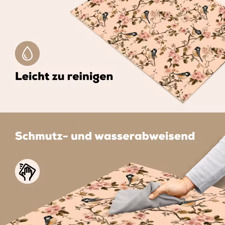 Bloesem - Koolmees - Roze Inductie beschemer met haakjes klein 777 -ky-schoon-de