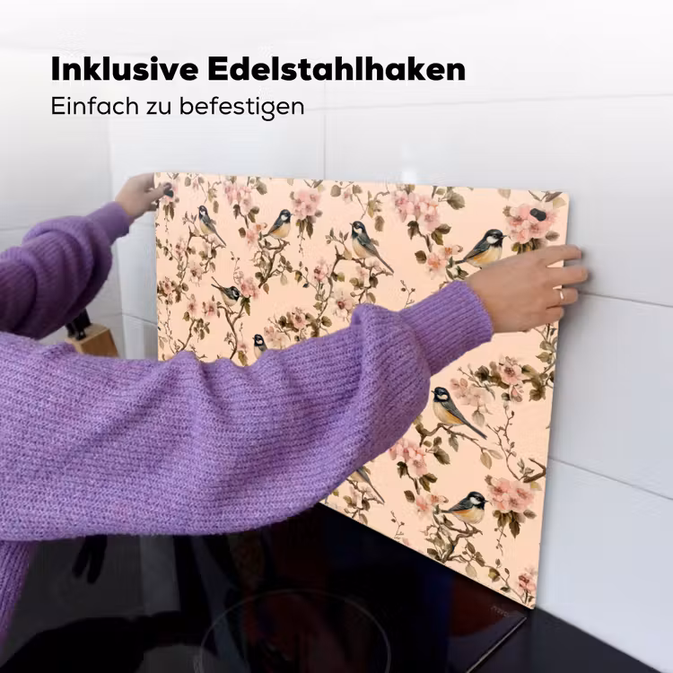 Bloesem - Koolmees - Roze Inductie beschemer met haakjes klein 777 -ky-ophangen-de