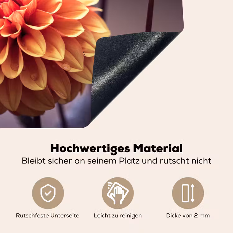 2-in-1 Herdabdeckplatte & Spritzschutz - Blühendes Herbstglühen - Herfstgloed in Bloei Inductie beschemer met haakjes klein